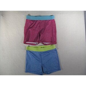 Girls Youth Athletic Shorts X-Large 14/16‎ Pair Blue/Green Pink/Blue Danskin Now
